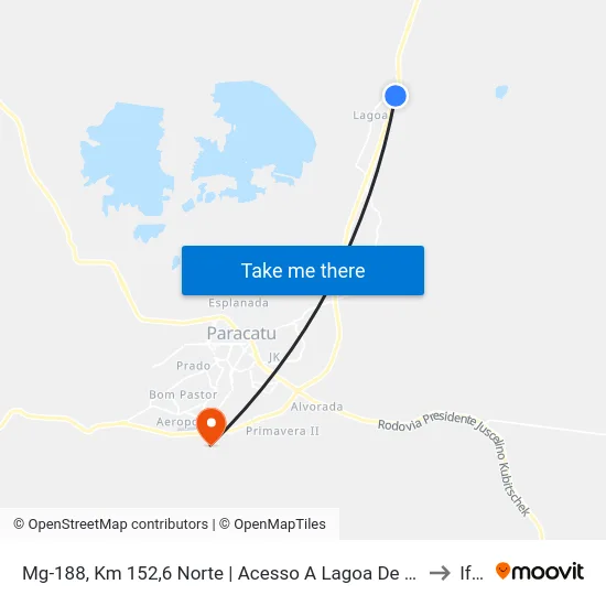 Mg-188, Km 152,6 Norte | Acesso A Lagoa De Santo Antônio to Iftm map