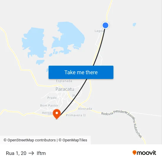 Rua 1, 20 to Iftm map