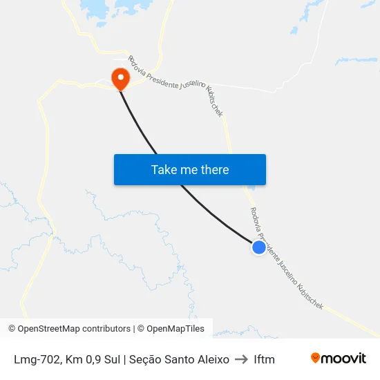 Lmg-702, Km 0,9 Sul | Seção Santo Aleixo to Iftm map