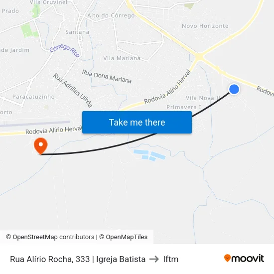 Rua Alírio Rocha, 333 | Igreja Batista to Iftm map