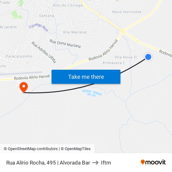 Rua Alírio Rocha, 495 | Alvorada Bar to Iftm map