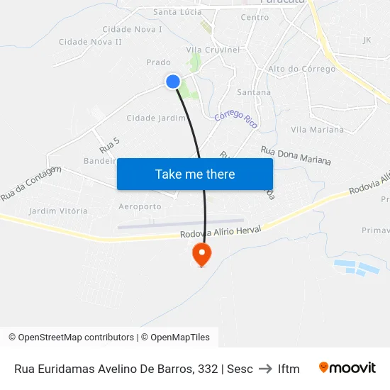 Rua Euridamas Avelino De Barros, 332 | Sesc to Iftm map