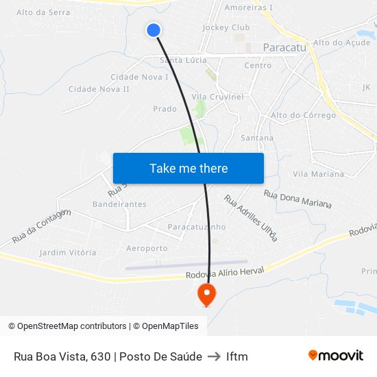 Rua Boa Vista, 630 | Posto De Saúde to Iftm map