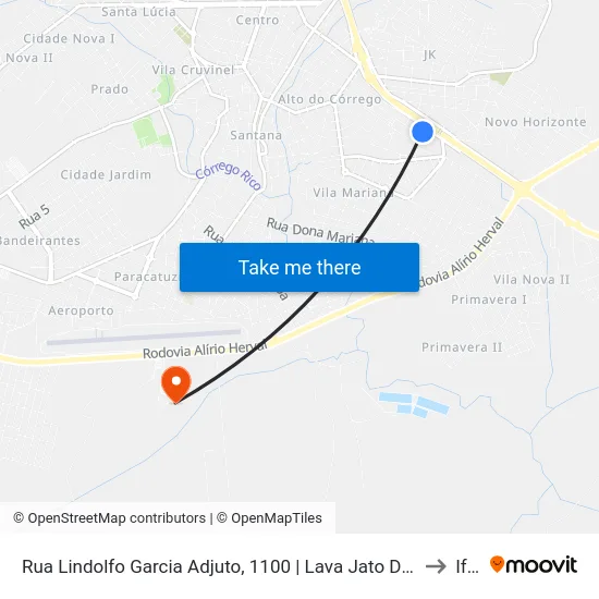 Rua Lindolfo Garcia Adjuto, 1100 | Lava Jato Do Posto Cruzeiro to Iftm map