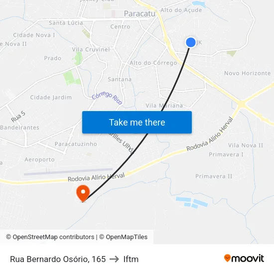 Rua Bernardo Osório, 165 to Iftm map