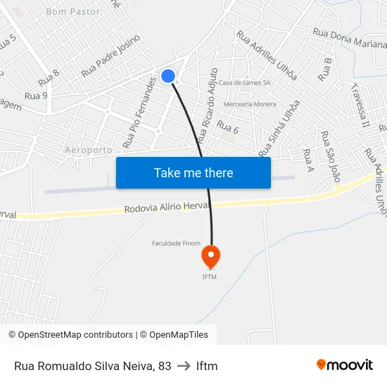 Rua Romualdo Silva Neiva, 83 to Iftm map