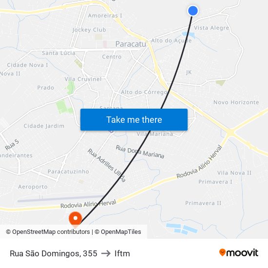 Rua São Domingos, 355 to Iftm map