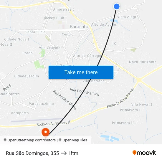 Rua São Domingos, 355 to Iftm map