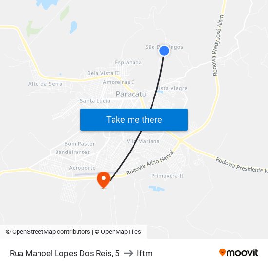 Rua Manoel Lopes Dos Reis, 5 to Iftm map
