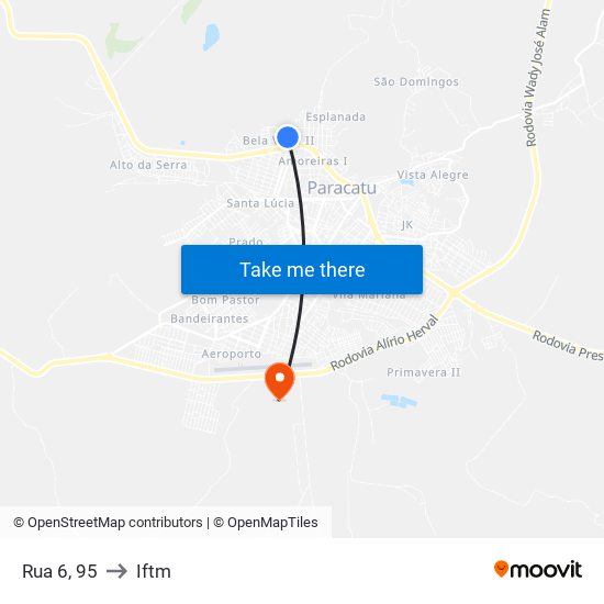 Rua 6, 95 to Iftm map
