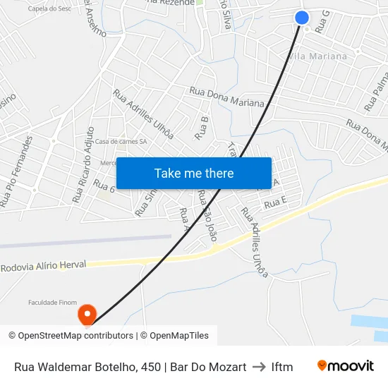 Rua Waldemar Botelho, 450 | Bar Do Mozart to Iftm map