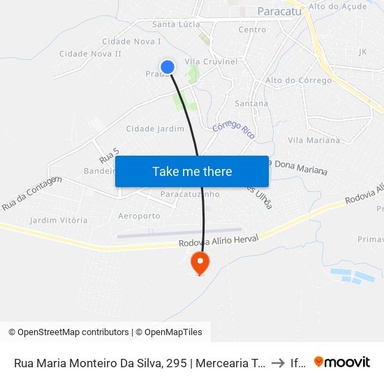 Rua Maria Monteiro Da Silva, 295 | Mercearia Três Gerações to Iftm map