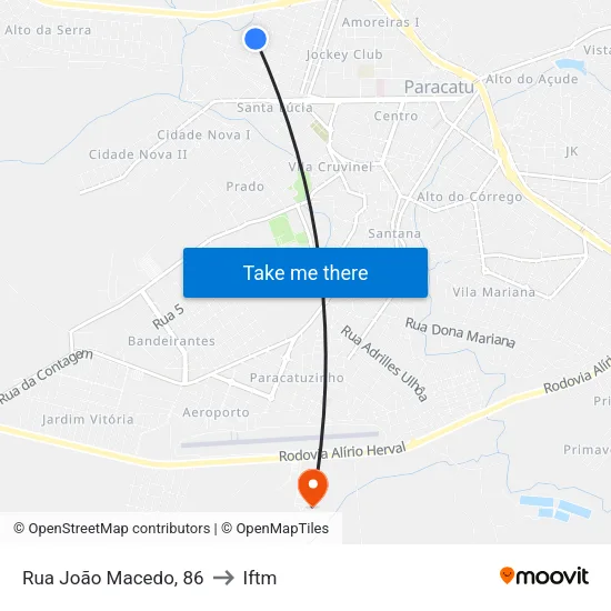 Rua João Macedo, 86 to Iftm map