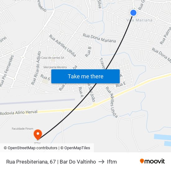 Rua Presbiteriana, 67 | Bar Do Valtinho to Iftm map