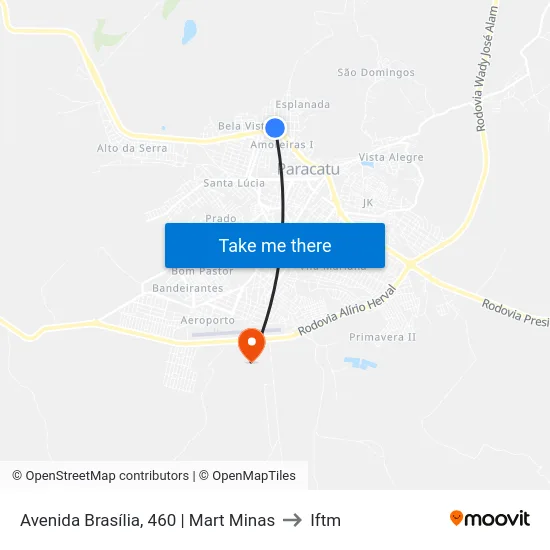 Avenida Brasília, 460 | Mart Minas to Iftm map