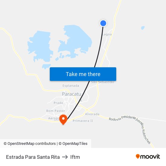 Estrada Para Santa Rita to Iftm map