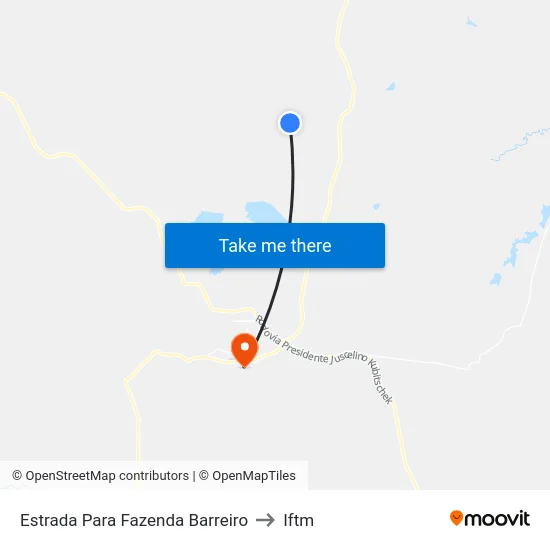 Estrada Para Fazenda Barreiro to Iftm map