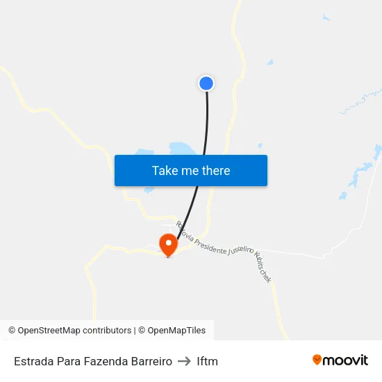 Estrada Para Fazenda Barreiro to Iftm map