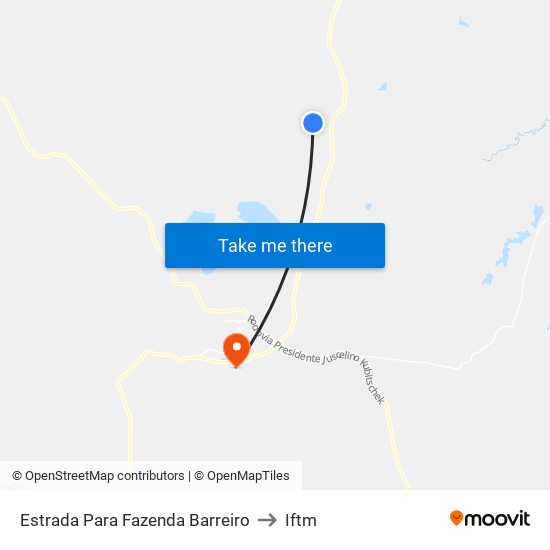 Estrada Para Fazenda Barreiro to Iftm map