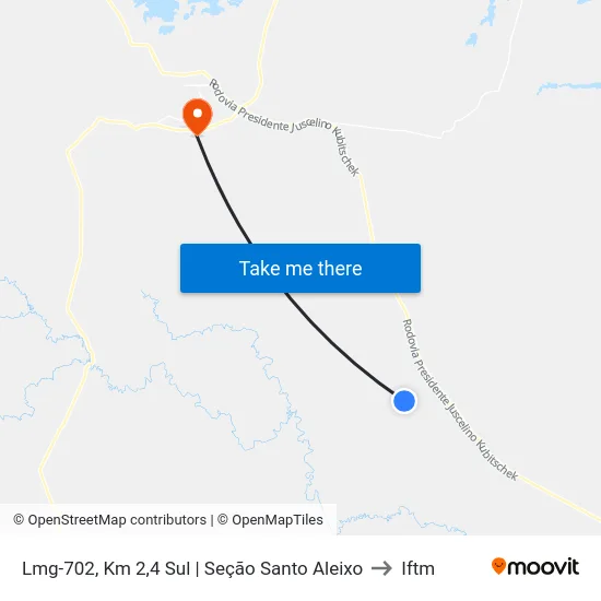 Lmg-702, Km 2,4 Sul | Seção Santo Aleixo to Iftm map