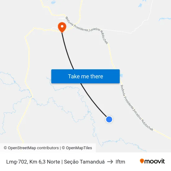 Lmg-702, Km 6,3 Norte | Seção Tamanduá to Iftm map