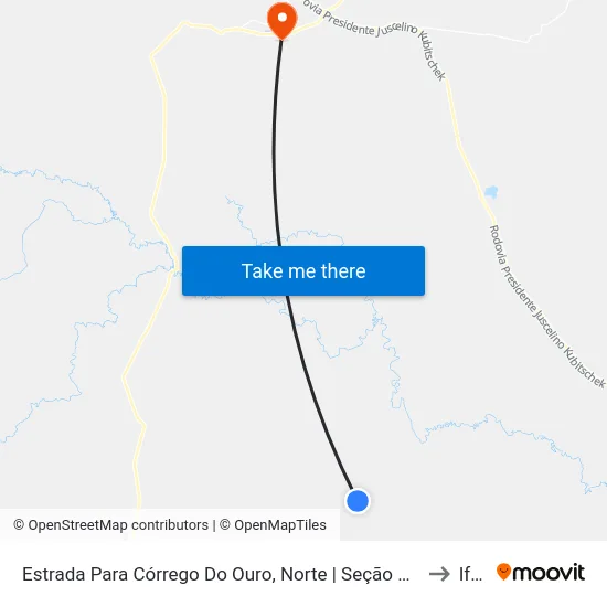 Estrada Para Córrego Do Ouro, Norte | Seção Maria Rosa to Iftm map