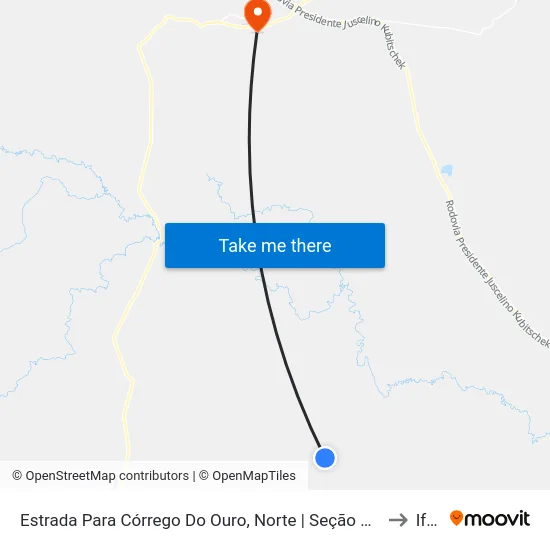 Estrada Para Córrego Do Ouro, Norte | Seção Maria Rosa to Iftm map