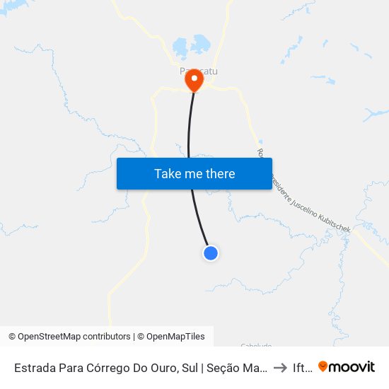 Estrada Para Córrego Do Ouro, Sul | Seção Maria Rosa to Iftm map