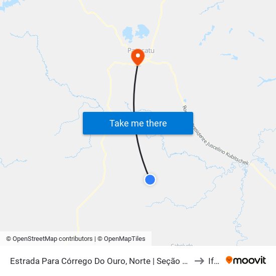 Estrada Para Córrego Do Ouro, Norte | Seção Maria Rosa to Iftm map