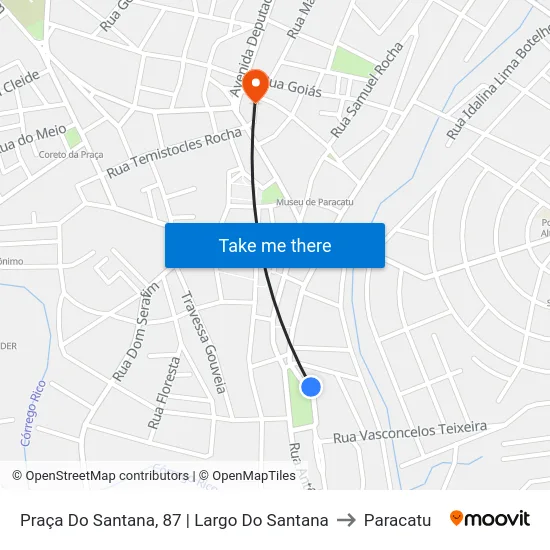 Praça Do Santana, 87 | Largo Do Santana to Paracatu map