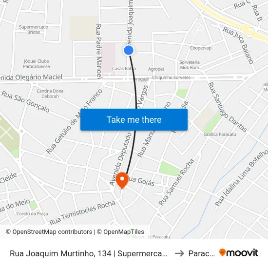 Rua Joaquim Murtinho, 134 | Supermercado Paracatu to Paracatu map