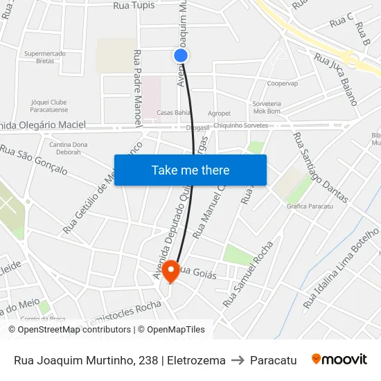 Rua Joaquim Murtinho, 238 | Eletrozema to Paracatu map