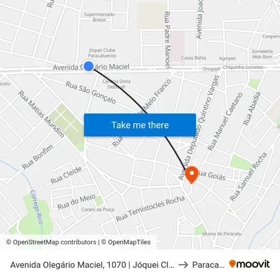 Avenida Olegário Maciel, 1070 | Jóquei Clube to Paracatu map
