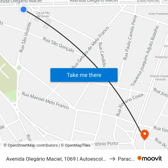 Avenida Olegário Maciel, 1069 | Autoescola Promove to Paracatu map