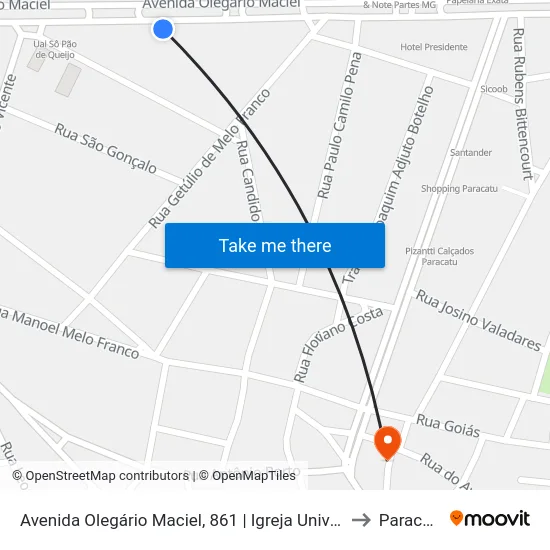 Avenida Olegário Maciel, 861 | Igreja Universal to Paracatu map