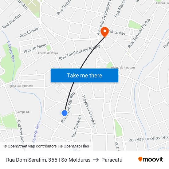 Rua Dom Serafim, 355 | Só Molduras to Paracatu map