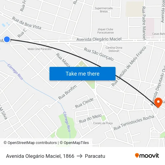 Avenida Olegário Maciel, 1866 to Paracatu map