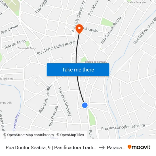 Rua Doutor Seabra, 9 | Panificadora Tradição to Paracatu map