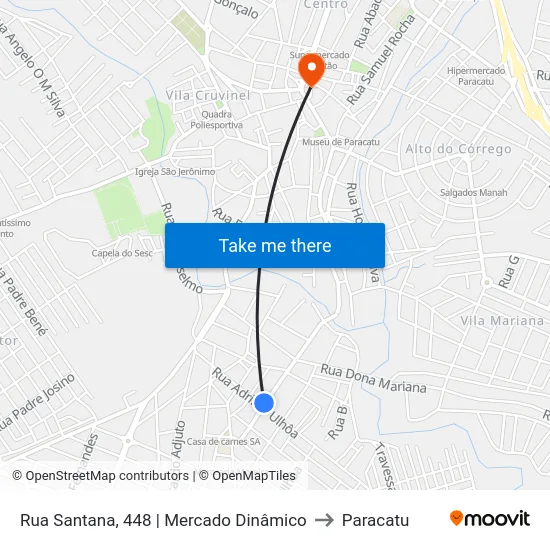Rua Santana, 448 | Mercado Dinâmico to Paracatu map