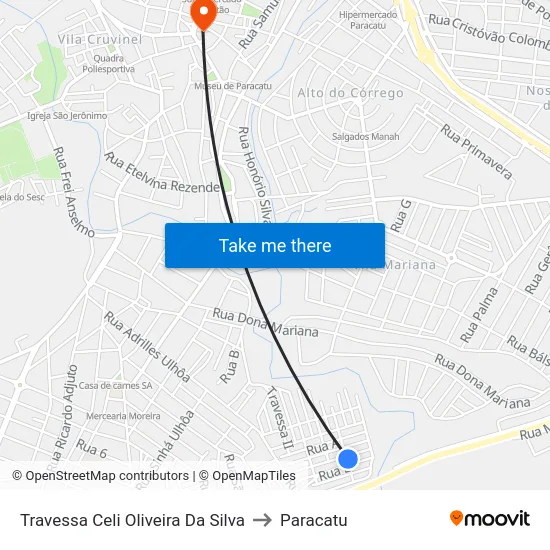Travessa Celi Oliveira Da Silva to Paracatu map