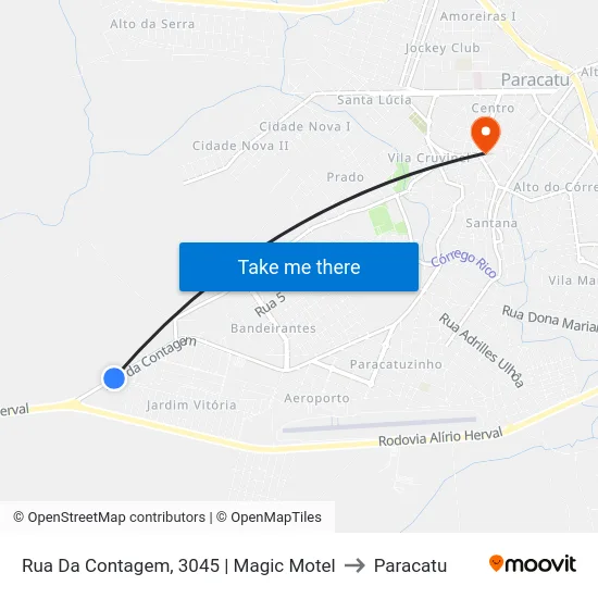 Rua Da Contagem, 3045 | Magic Motel to Paracatu map
