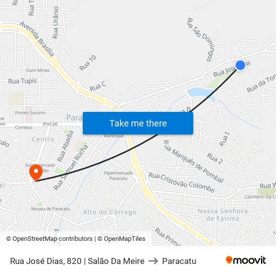 Rua José Dias, 820 | Salão Da Meire to Paracatu map