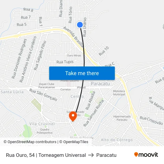 Rua Ouro, 54 | Torneagem Universal to Paracatu map