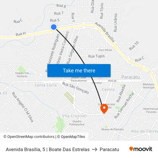 Avenida Brasília, 5 | Boate Das Estrelas to Paracatu map