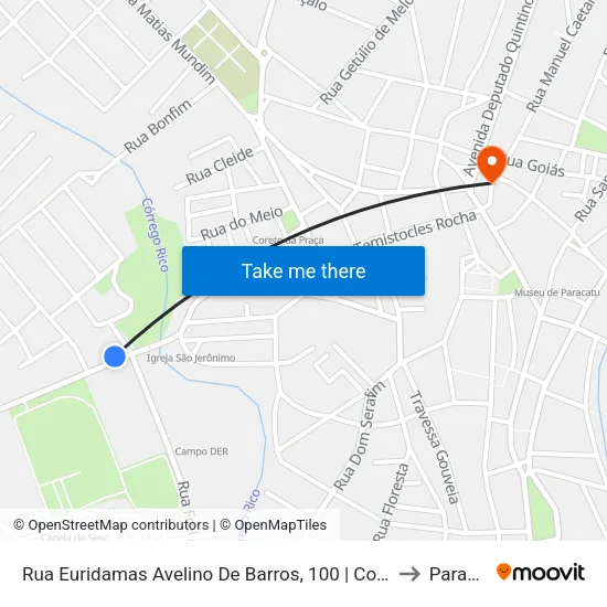 Rua Euridamas Avelino De Barros, 100 | Colégio Objetivo to Paracatu map