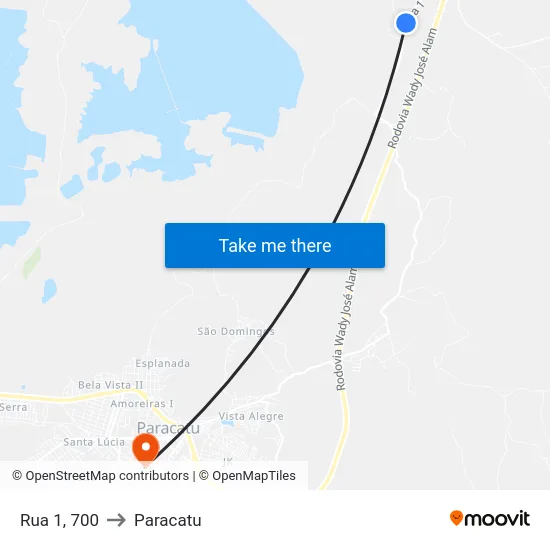 Rua 1, 700 to Paracatu map