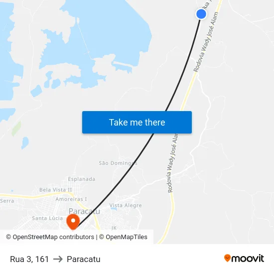 Rua 3, 161 to Paracatu map