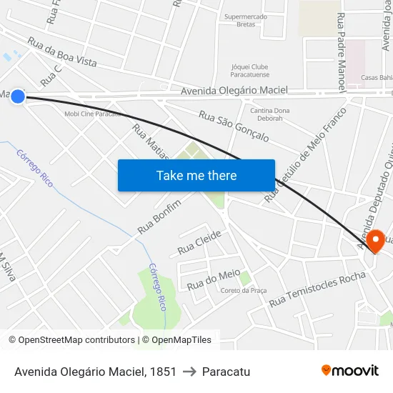 Avenida Olegário Maciel, 1851 to Paracatu map