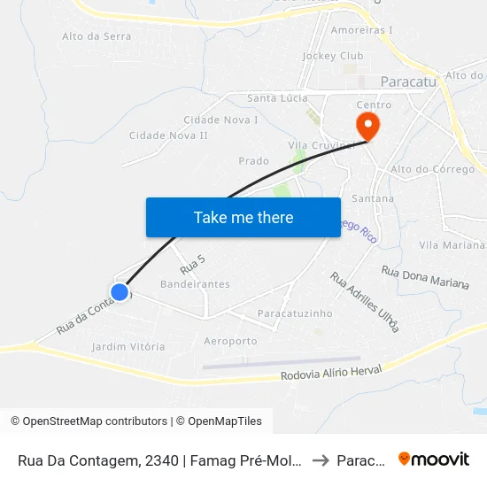 Rua Da Contagem, 2340 | Famag Pré-Moldados to Paracatu map