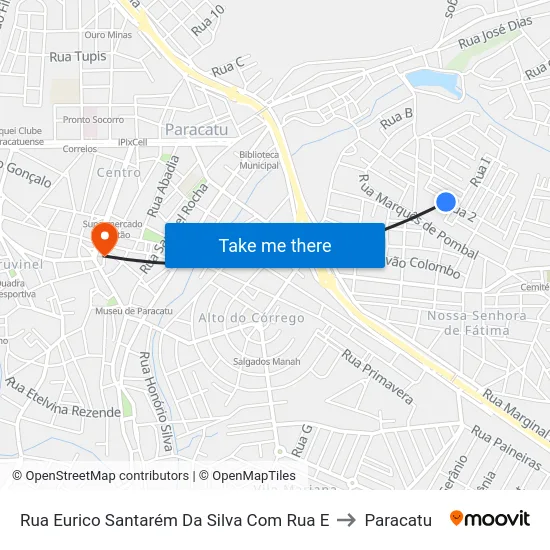 Rua Eurico Santarém Da Silva Com Rua E to Paracatu map